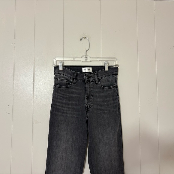 FRAME Le Slim Palazzo Jeans Broken Black Size 25 OPLSP292 High Rise Flare - Picture 2 of 7